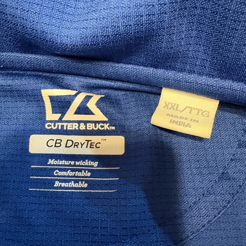 Cutter & Buck Men's Royal Blue DryTech Jacket Polo Shirt XXL - Picture 3 of 5